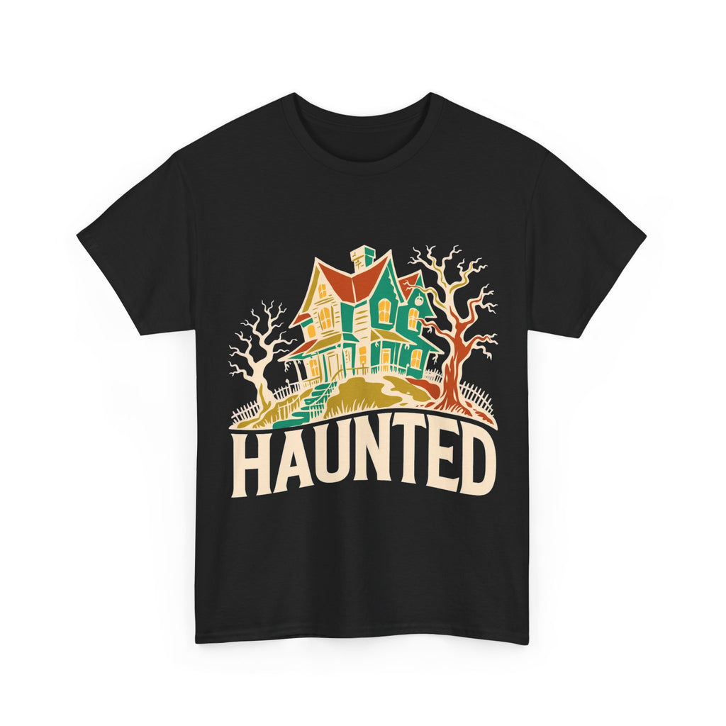 Haunted - Retro Haunted House Halloween Tee
