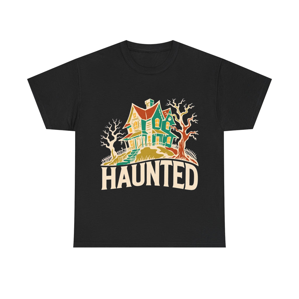Haunted - Retro Haunted House Halloween Tee