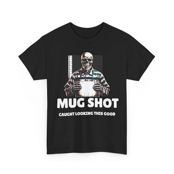 Mug Shot - Skeleton Prison Jumpsuit Halloween Tee