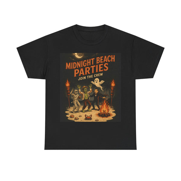 Midnight Beach Parties - Retro Halloween Poster Tee