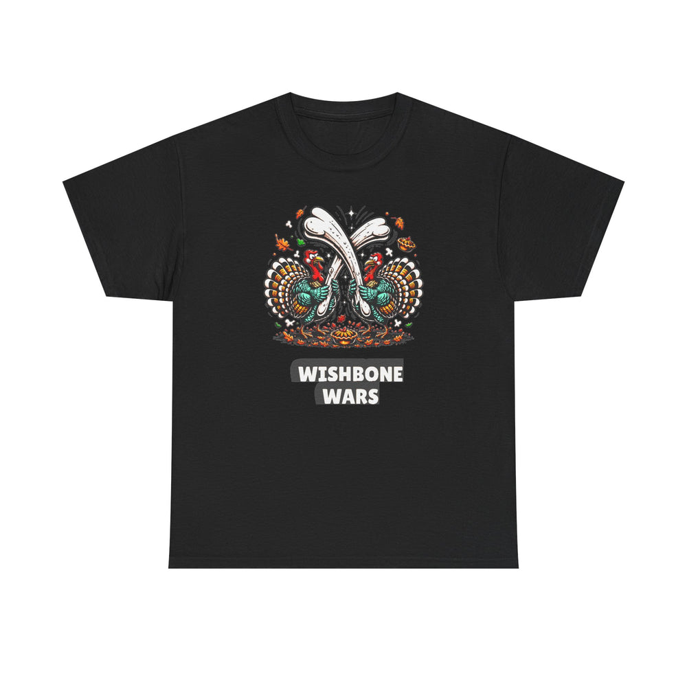 Wishbone Wars - Funny Thanksgiving Turkey Tee - product photo 1 of 4 - SunCrew Supply Co.