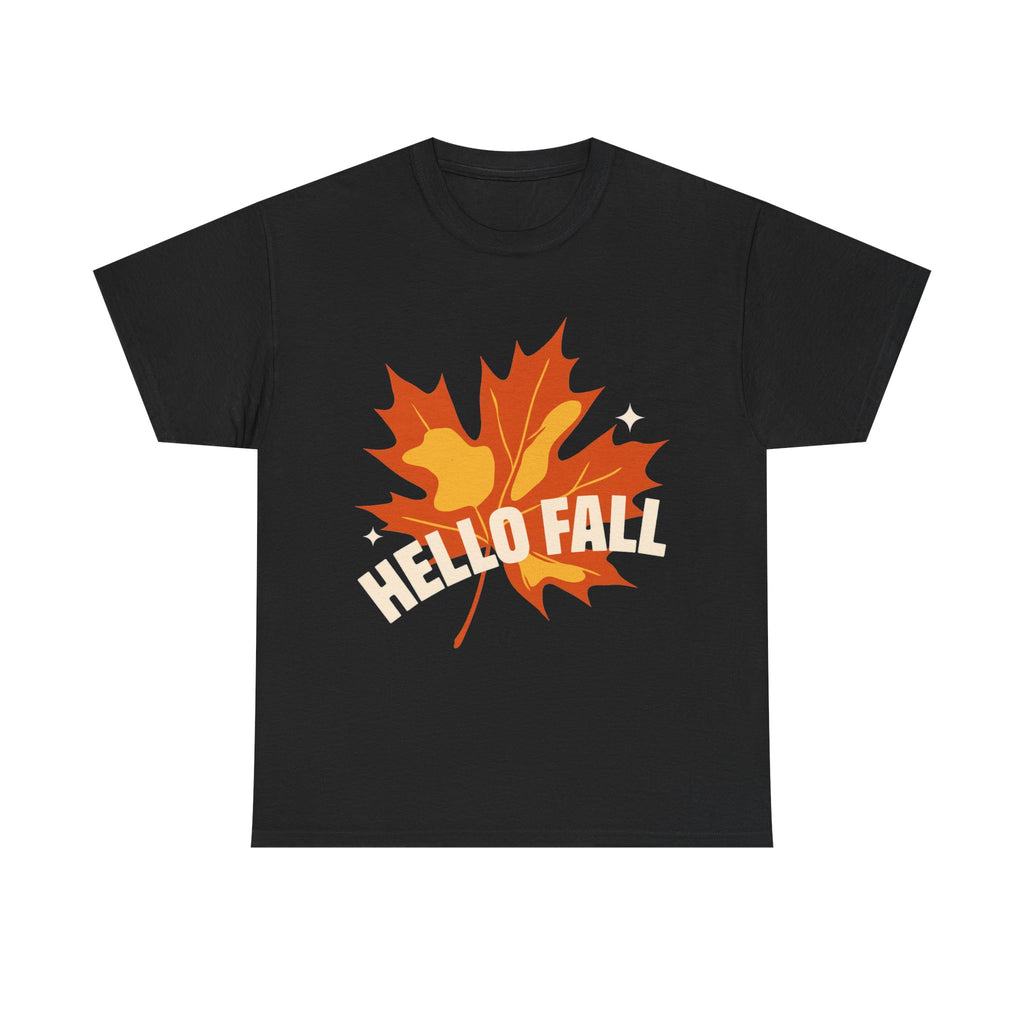 Hello Fall - Minimal Autumn Leaf Tee