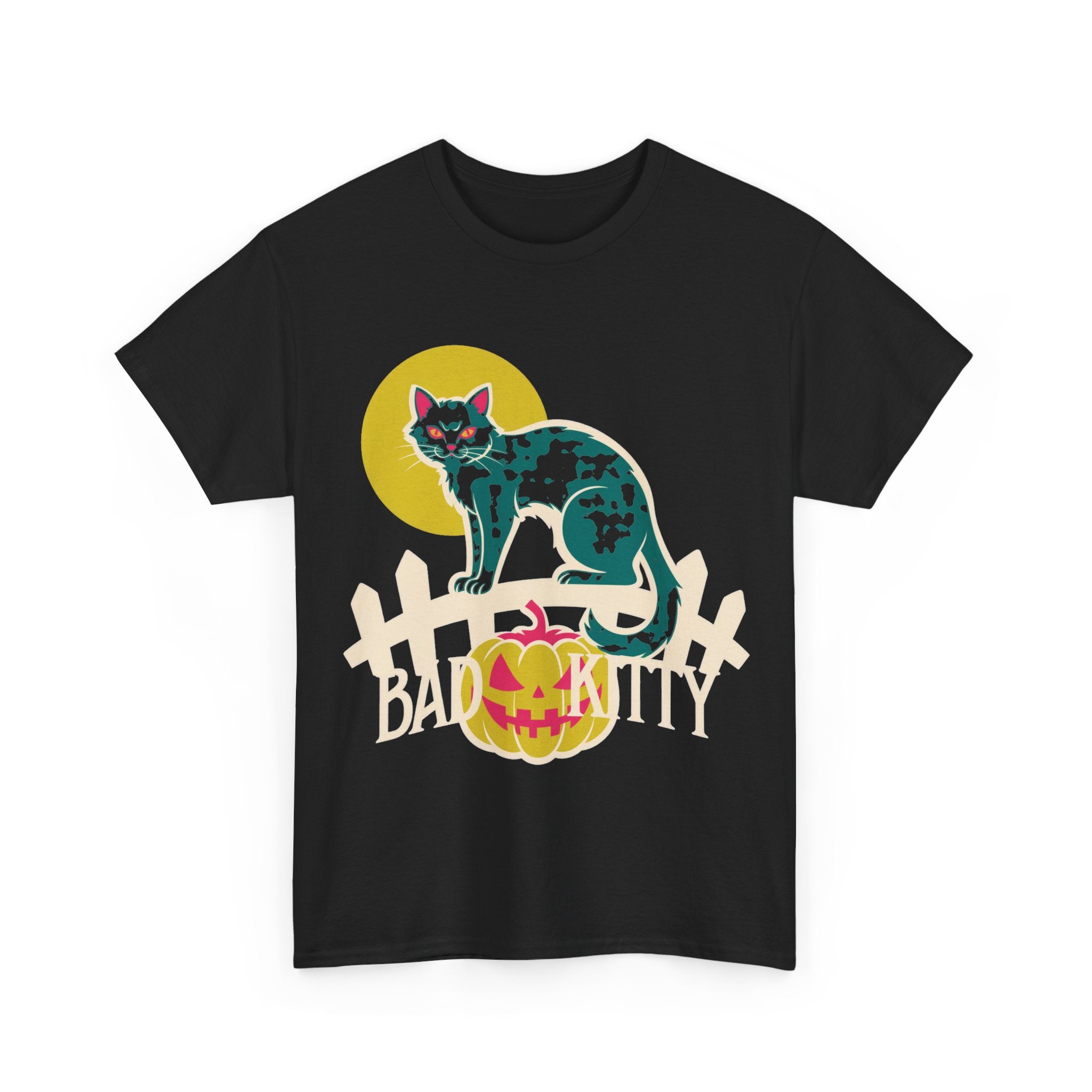 Bad Kitty - Retro Black Cat Halloween Tee