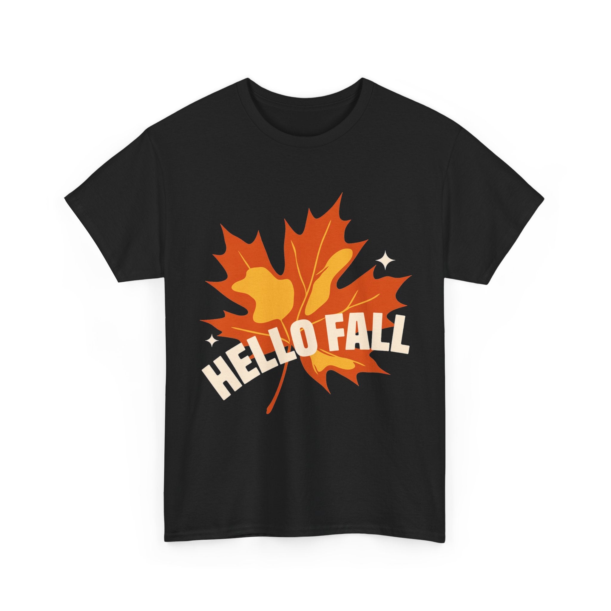 Hello Fall - Minimal Autumn Leaf Tee