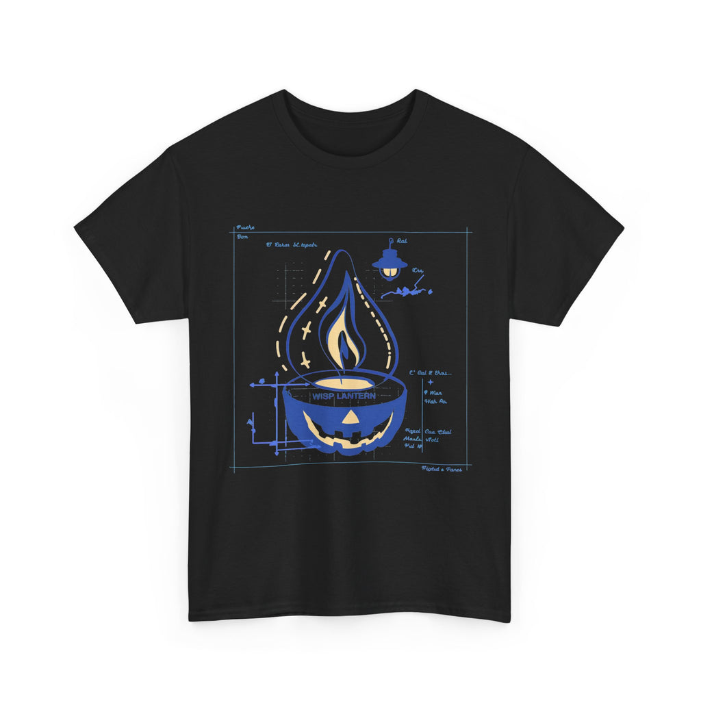 Wisp Lantern - Flickering Blueprint Halloween Tee