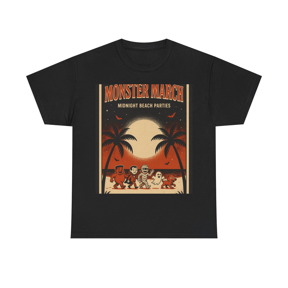 Monster March - Retro Halloween Poster Tee - product photo 1 of 4 - SunCrew Supply Co.