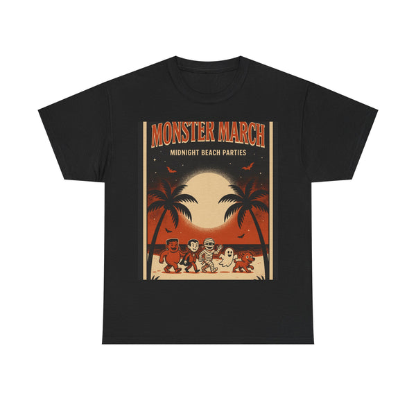 Monster March - Retro Halloween Poster Tee