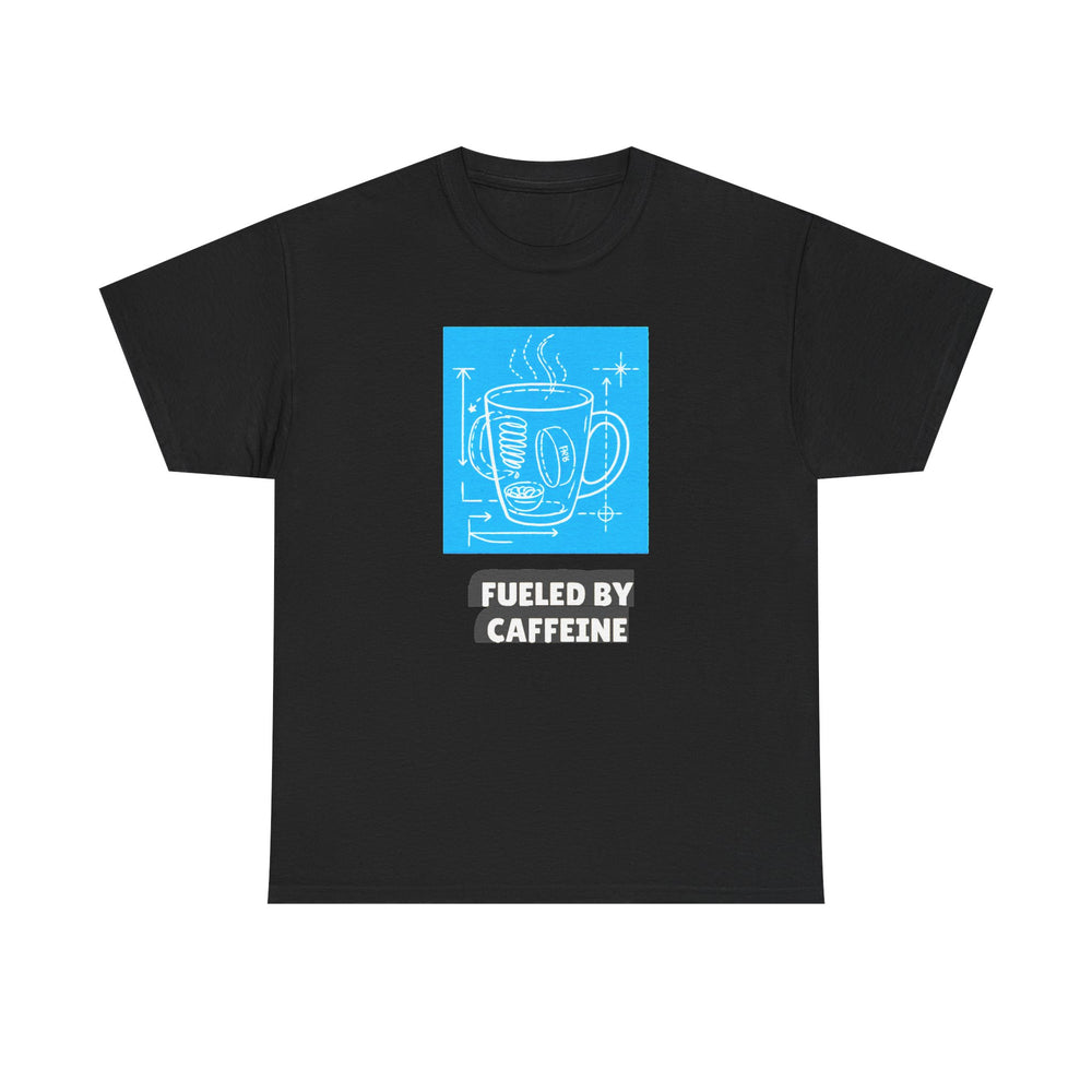 Fueled by Caffeine - Funny Coffee Blueprint Tee - product photo 1 of 4 - SunCrew Supply Co.
