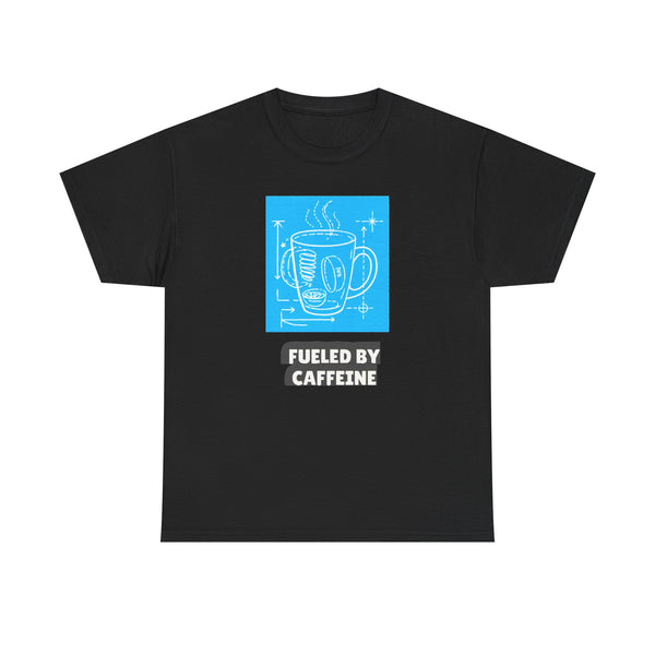 Fueled by Caffeine - Funny Coffee Blueprint Tee