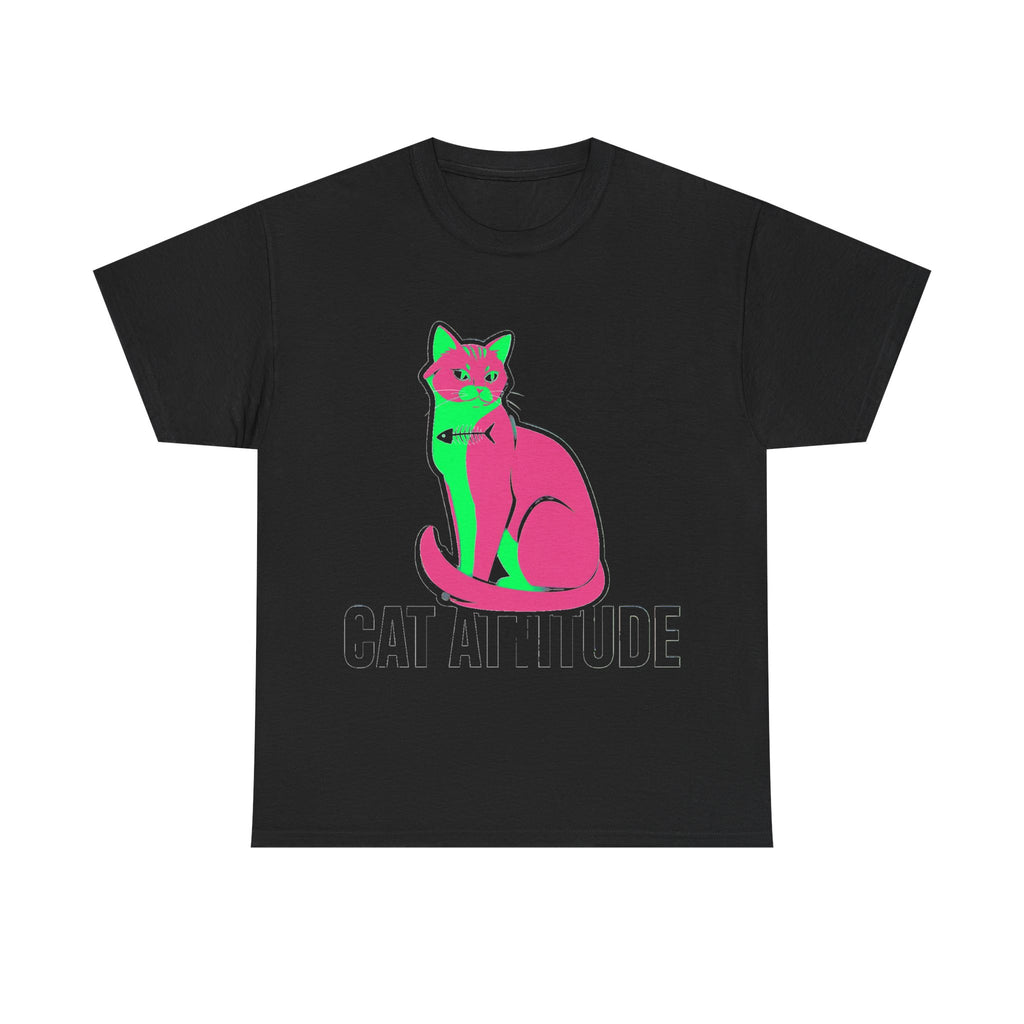 Cat Attitude - Minimalist Line Art Tee