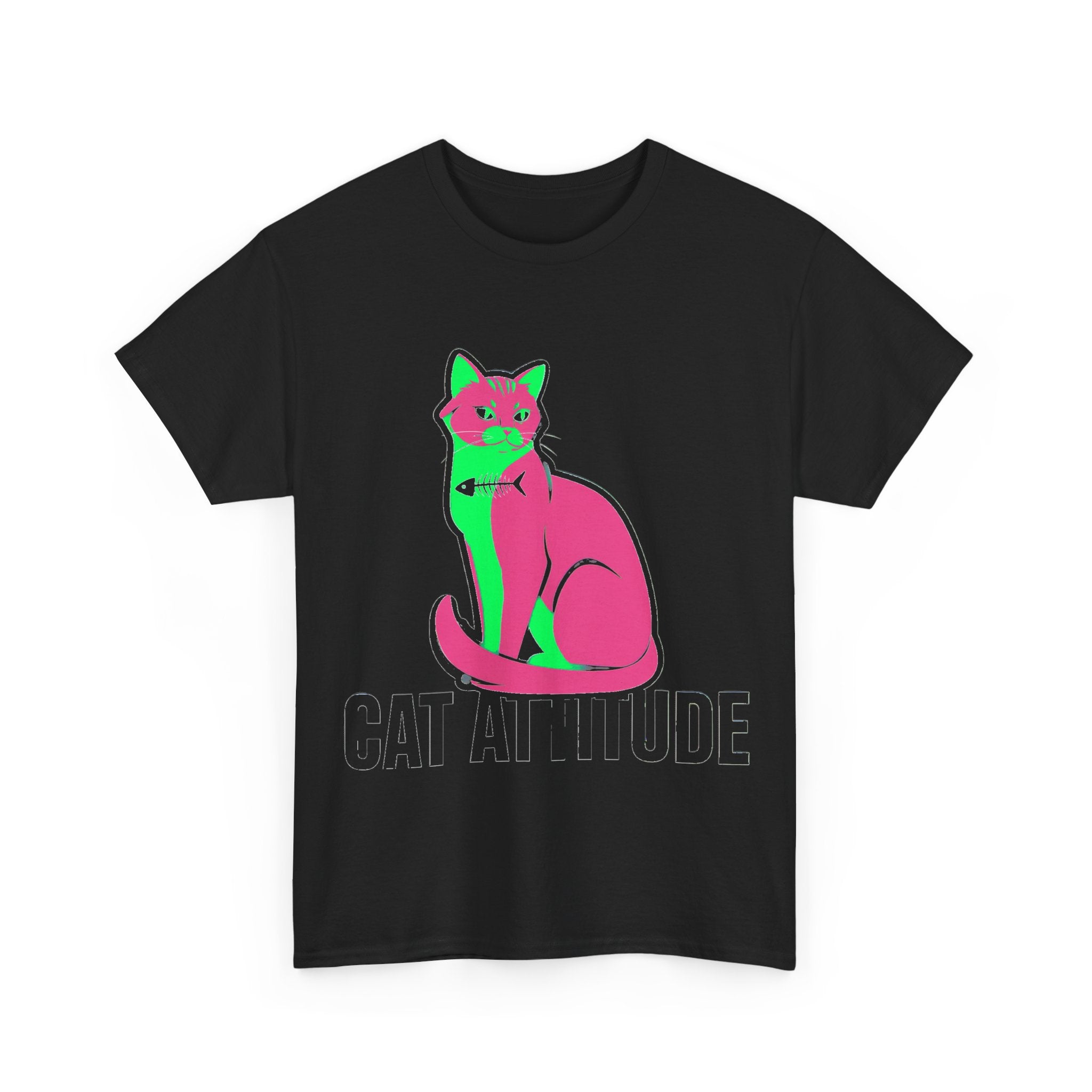Cat Attitude - Minimalist Line Art Tee